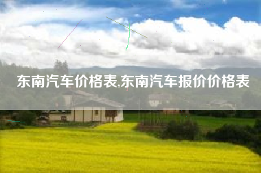 东南汽车价格表,东南汽车报价价格表
