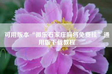 可用版本“微乐石家庄麻将免费挂”通用版下载教程