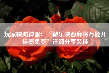 玩家辅助神器：“微乐陕西麻将万能开挂器免费”详细分享装挂