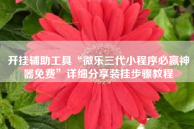 开挂辅助工具“微乐三代小程序必赢神器免费”详细分享装挂步骤教程