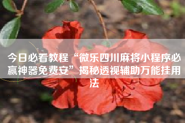 今日必看教程“微乐四川麻将小程序必赢神器免费安”揭秘透视辅助万能挂用法