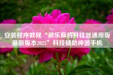 安装程序教程“微乐麻将开挂器通用版最新版本2025	”科技辅助神器手机