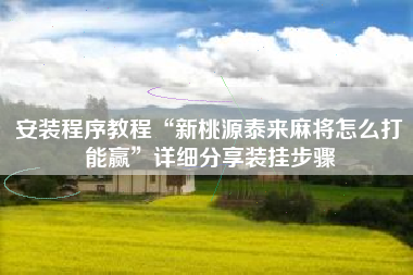 安装程序教程“新桃源泰来麻将怎么打能赢	”详细分享装挂步骤