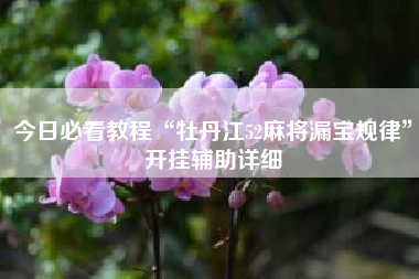 今日必看教程“牡丹江52麻将漏宝规律”开挂辅助详细