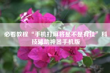 必看教程“手机打麻将是不是有挂	”科技辅助神器手机版