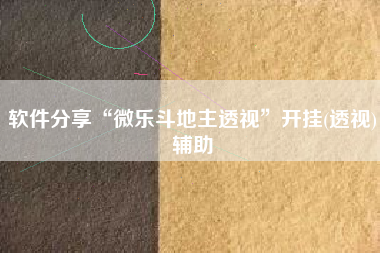 软件分享“微乐斗地主透视	”开挂(透视)辅助