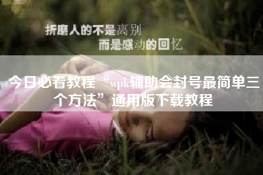 今日必看教程“wpk辅助会封号最简单三个方法”通用版下载教程