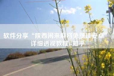 软件分享“陕西闲来麻将免费挂安卓”(详细透视教程)-知乎