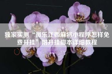 独家实测“微乐江西麻将小程序怎样免费开挂”附开挂脚本详细教程