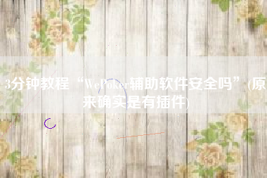 3分钟教程“WePoker辅助软件安全吗	”(原来确实是有插件)