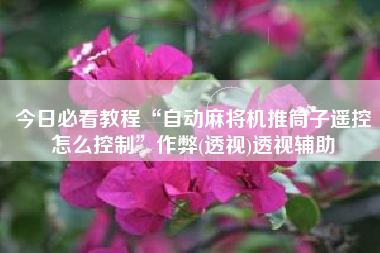 今日必看教程“自动麻将机推筒子遥控怎么控制	”作弊(透视)透视辅助