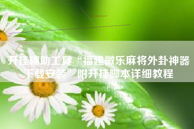 开挂辅助工具“福建微乐麻将外卦神器下载安装	”附开挂脚本详细教程