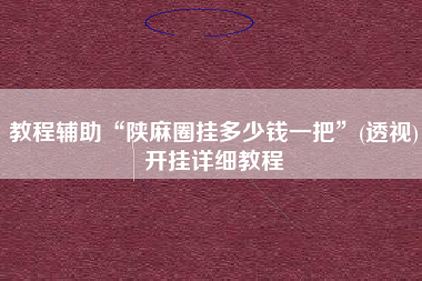 教程辅助“陕麻圈挂多少钱一把	”(透视)开挂详细教程