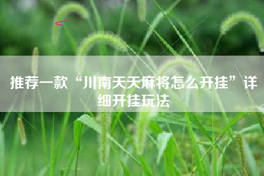 推荐一款“川南天天麻将怎么开挂”详细开挂玩法