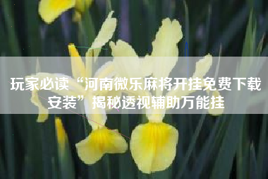 玩家必读“河南微乐麻将开挂免费下载安装”揭秘透视辅助万能挂