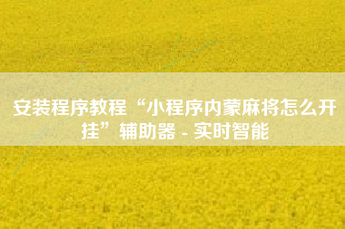 安装程序教程“小程序内蒙麻将怎么开挂”辅助器 - 实时智能
