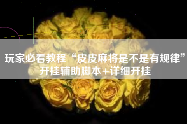 玩家必看教程“皮皮麻将是不是有规律”开挂辅助脚本+详细开挂