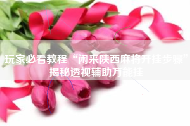 玩家必看教程“闲来陕西麻将开挂步骤	”揭秘透视辅助万能挂